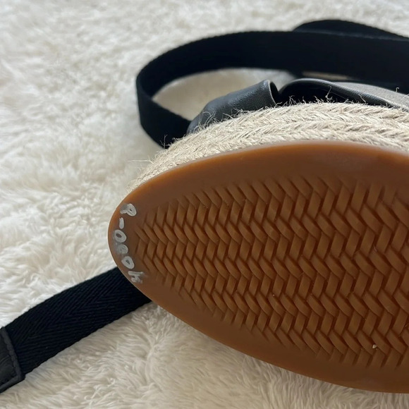 Cole Haan Sz 8.5 Cloudfeel Hampton Leather Top Knot Espadrille Wedge Sandals NEW - Picture 15 of 16